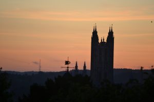 view of the Cathedral in the sunset